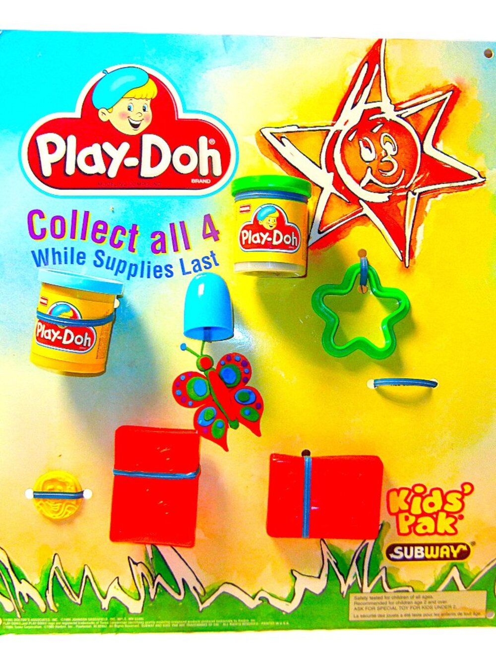 SUBWAY PLAY-DOH DOUGH Vintage 1985 Toys ORIGINAL Store Display Card Board